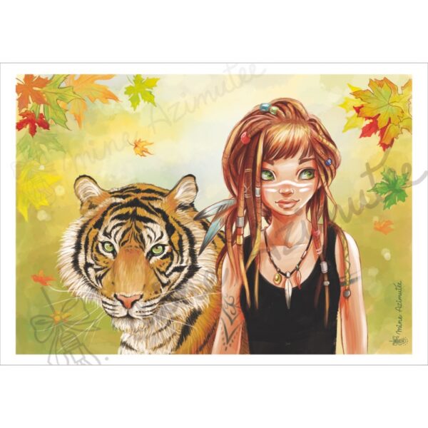 Coupon velours illustré "The Will"-Tigre et indienne – Image 3